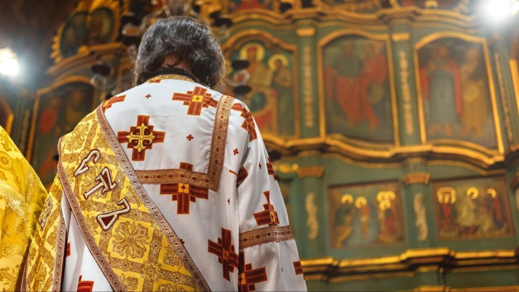 A priest in a church