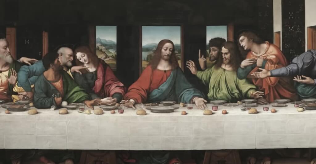 The Last Supper: Image of Jesus sharing his final meal with his disciples.