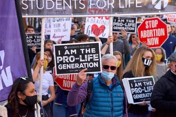 A demonstration of Pro-life activists