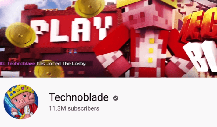 Screenshot of Technoblade's YouTube profile