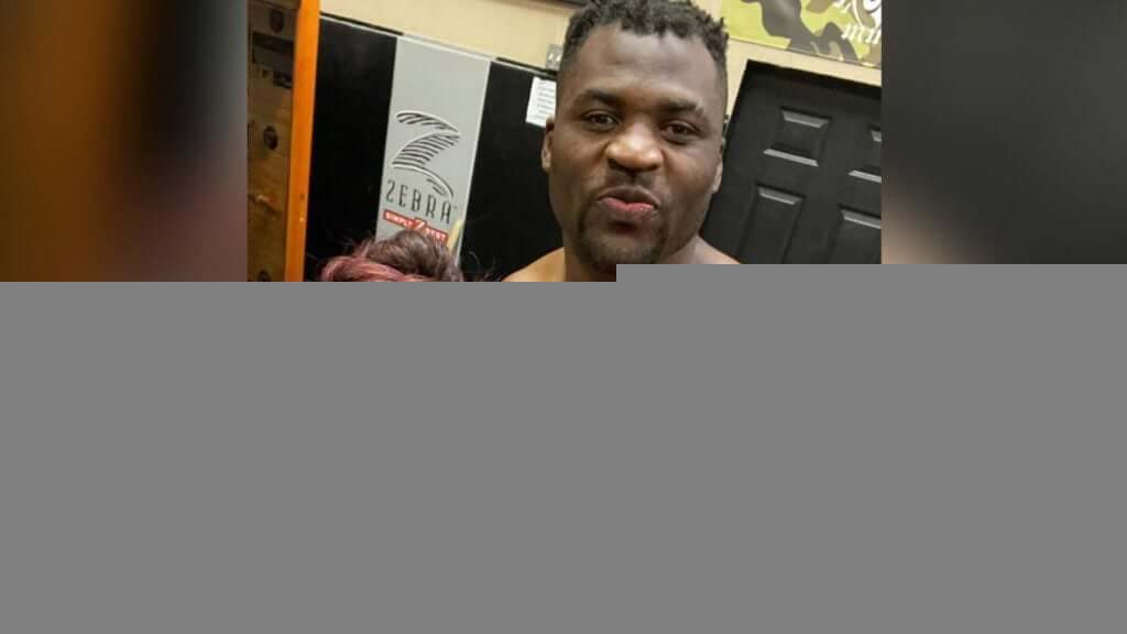 Francis Ngannou and his fiancée, Misha Tate