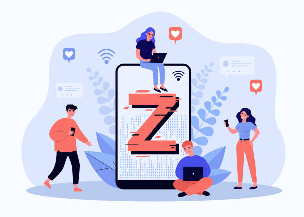 A picture showing young people gathered around a phone with the letter Z on the screen